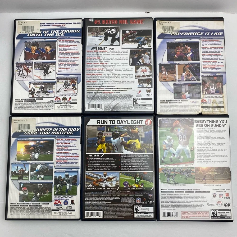 PS2 Sports Game Bundle (16) NFL Madden NCAA NBA NHL PGA NASCAR Untested